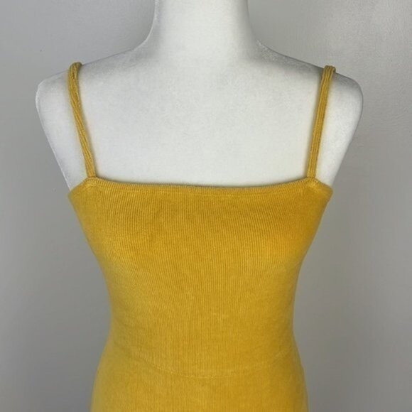 Forever 21 Yellow Tank Mini Bodycon Dress Size Medium - Picture 2 of 8